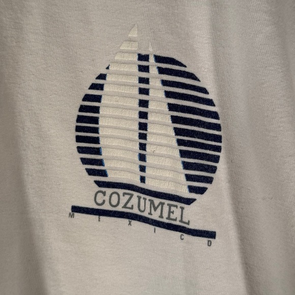 Vintage Cozumel Mexico White Shirt Large‎ L - Picture 4 of 9